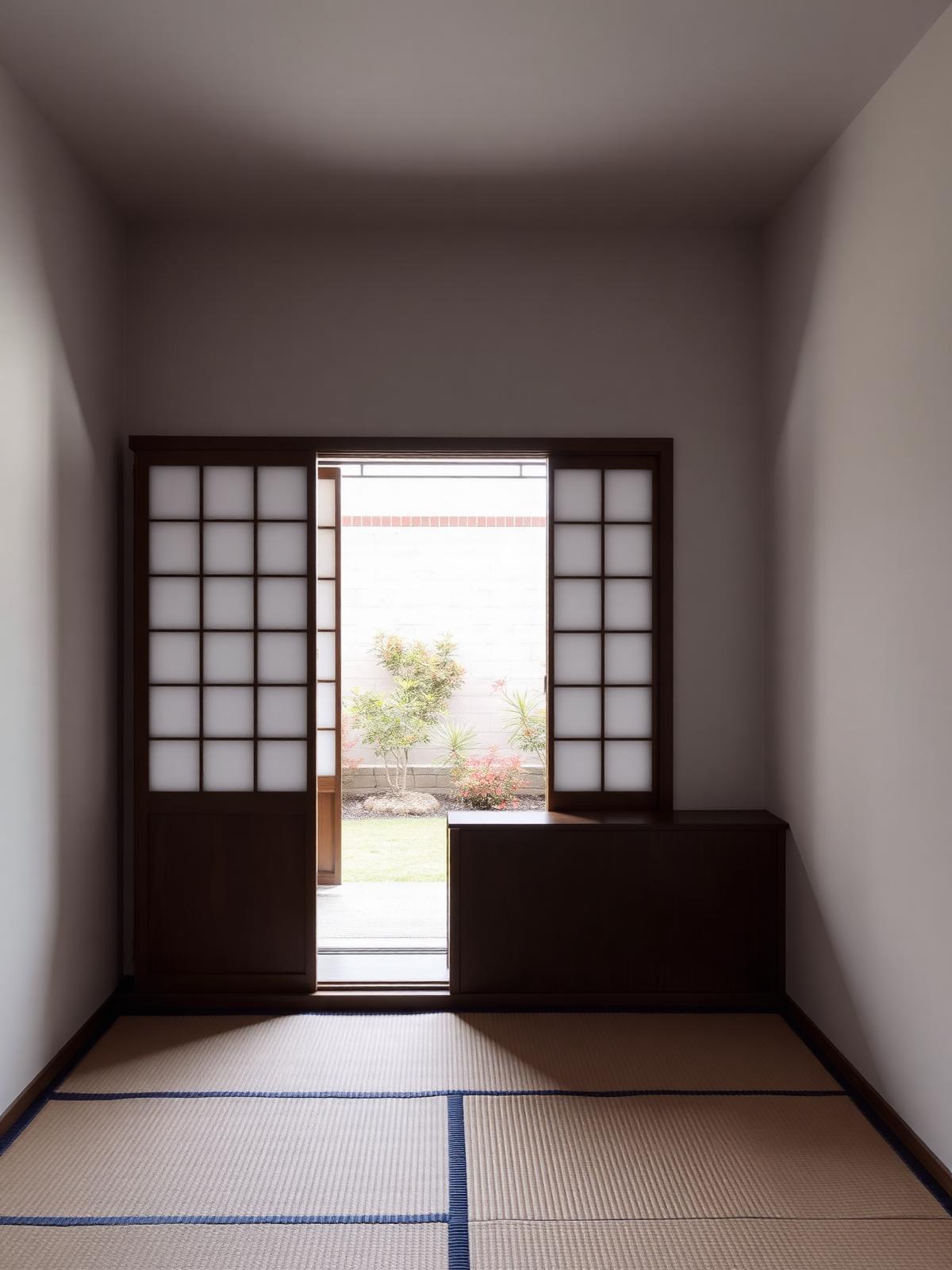 Tatami-Raum mit Blick in den Garten